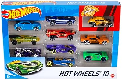 Hot Wheels Pack de 10 Vehiculos, Coches de Juguete (Modelos Surtidos, selección aleatoria), 54886