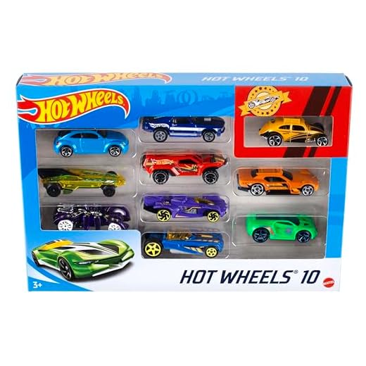 Hot Wheels - Set Macchinine da 10 Veicoli in Scala 1:64, con Decorazioni Mozzafiato, da Collezionare, Single, 54886