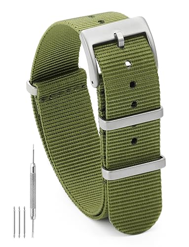 Image of TACTICAL FROG Nylon Watch Band 18mm 19 mm 20mm 22 mm 24 mm, Waterproof Military Watch Straps Replacement for Men Women, With Stainless Steel Buckle