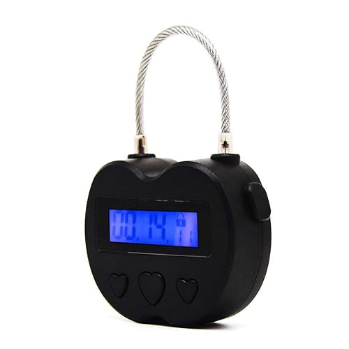 KMYS Electronic Timer Padlock, Black, Multi-Purpose Game Lock, Lock Up Addictive Objects Such As Cigarettes, Drugs, Cell Phones or Snacks. Suitable for Kitchens, Gyms, Schools