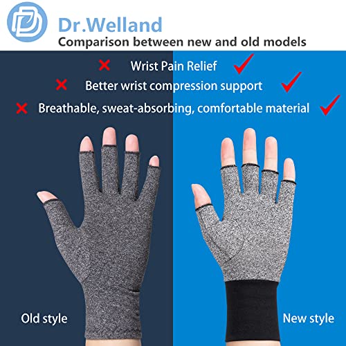 Dr.welland Arthritis Compression Gloves With Wrist Support-Fingerless Design For Computer Typing,Daily Life #TOP1