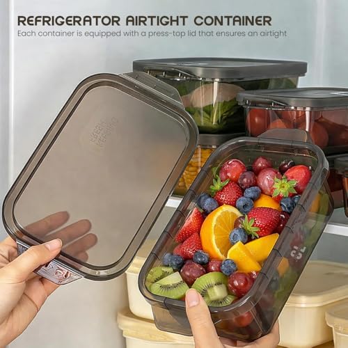Image of Set of 3 Meal Prep Food Storage Containers 1200ml Each | Airtight Leakproof Stackable BPA Free Plastic Fridge & Freezer Organizer Boxes for Kitchen Storage