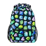 Fisyme Jewels Diamonds Crystal Backpack Laptop Bag Daypack Travel Hiking School Backpacks for Men Women Kids Girls Boys