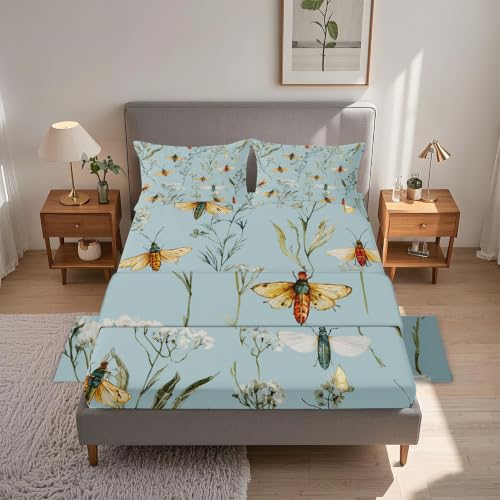 Housse de couette 240 x 260 fleurs réversible en microfibre douce parure rustique 3 pièces - 5