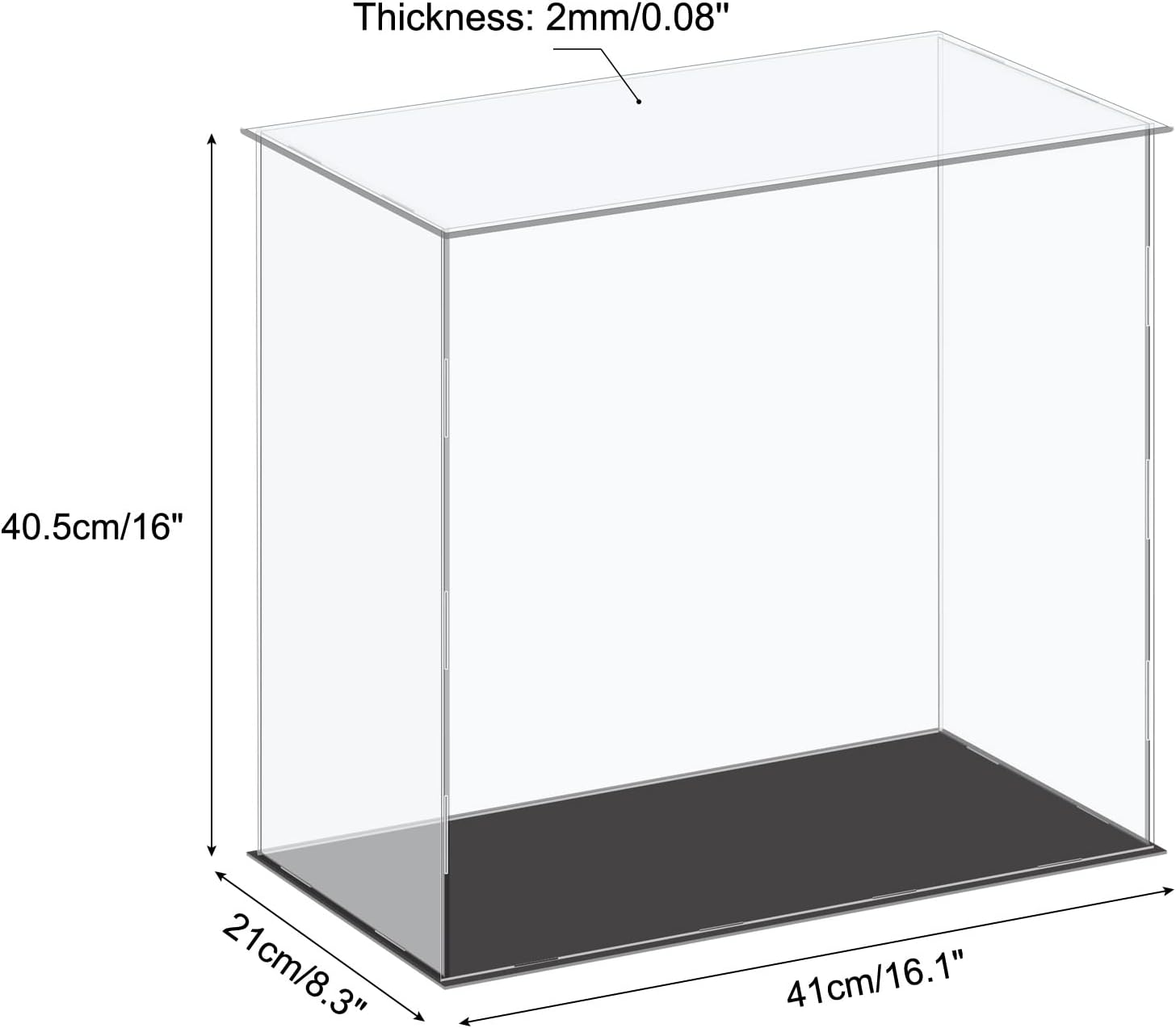 MECCANIXITY Acrylic Display Case Plastic Box Cube Storage Box Clear Small Assemble Dustproof Showcase 16.1x8.3x16 Inch for Collectibles Items