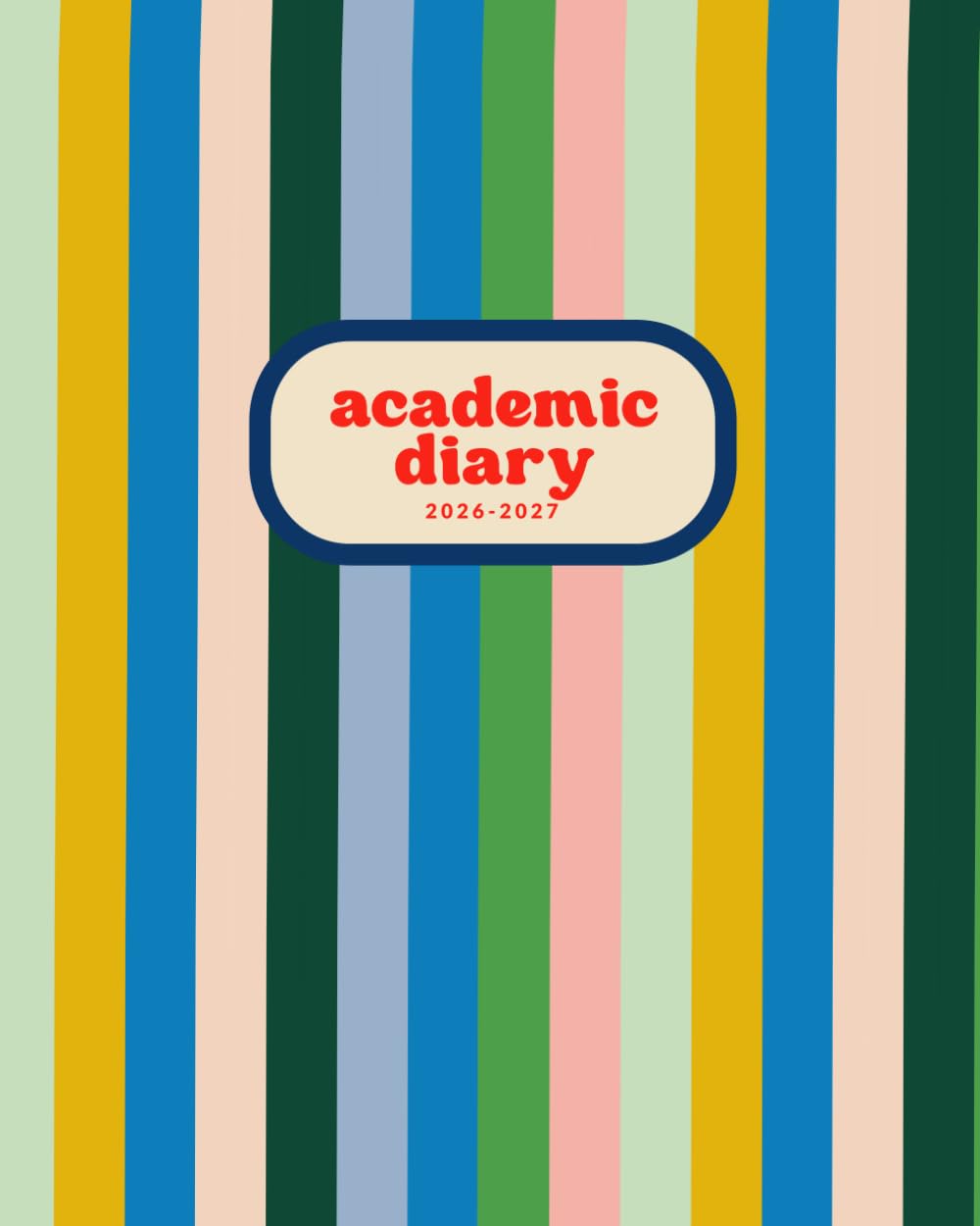 2026-2027 Academic Diary Week & Month to View: Retro Colorful Hand Drawn Stripes | A4 School/University Calendar, To-Do List, Term Timetable Planner, UK Bank Holidays