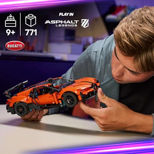 LEGO Technic Bugatti Chiron Pur Sport Hypercar Toy, Race Car Model Kit w/a W16 Engine, Steering & Opening Doors - Image 3