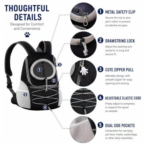 Mochila transpirable para gatos con correa de seguridad interna 4