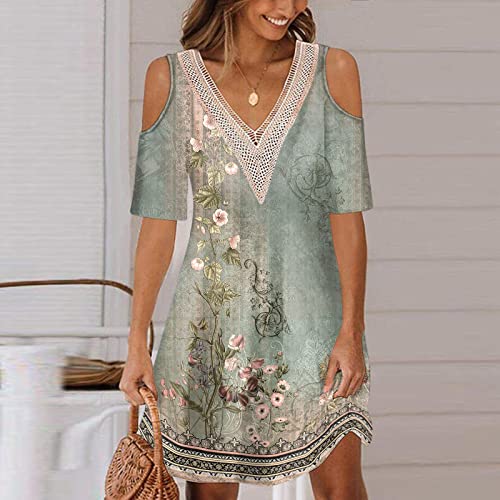 SMIDOW Boho Floral Print Women's Summer Dress