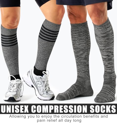 Image of Copper Compression Socks Women & Men Circulation(6 pairs) - Best for Running, Nursing, Hiking, Recovery & Flight Socks