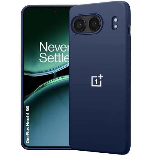MOBILOVE Back Cover Case for OnePlus Nord 4 5G Pure Liquid Soft Matte Silicone Case with Logo and Comes with Camera and Screen Protection Back Cover for OnePlus Nord 4 5G (Blue)