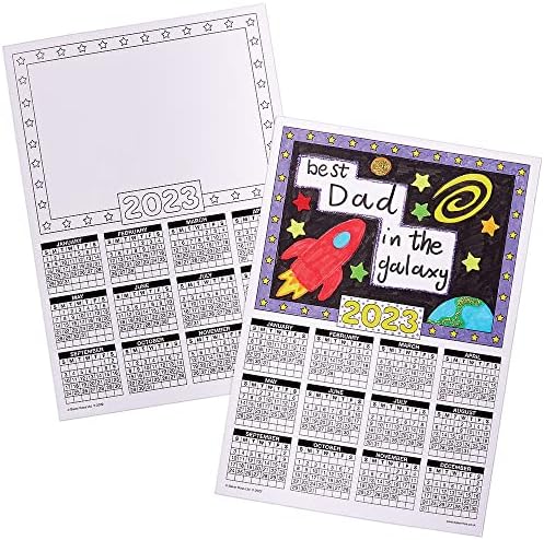 Baker Ross FX389 Calendar Blanks 2023 - Pack of 12, Create Your Own Calendar for Kids, Kids Crafts Wall Calendar