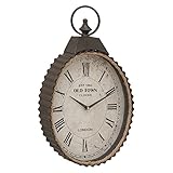 Deco 79 42555 Metal Rope Wall Clock, 12' x 21', Silver