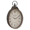 Deco 79 Metal Pocket watch Style Wall Clock with Rope Accent 12 x 3 x 21 Black