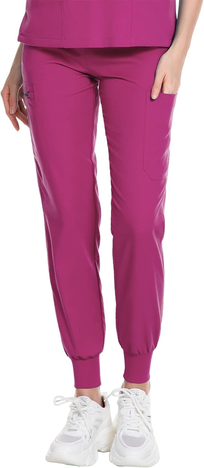VIAOLI Scrub Pants for Women Jogger Pants 8 Pockets Cargo Pants Stretch Nurse Uniform Work Pants Unisex