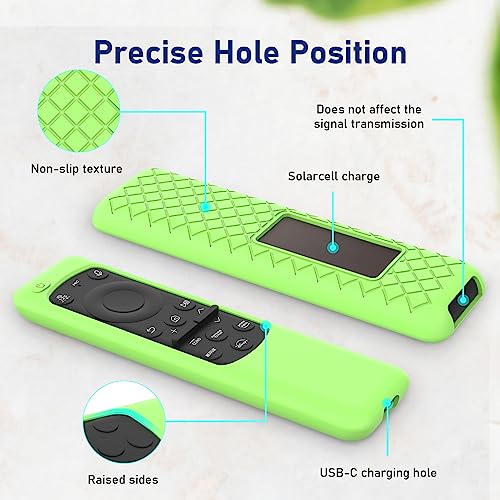 Image of Silicone TV Remote Cover Compatible with Samsung Smart TV Remote 2023 BN59-01432G BN59-01432A BN59-01432J BN59-01432 Case (Remote Control not Included) Luminiscent Green - Style 1