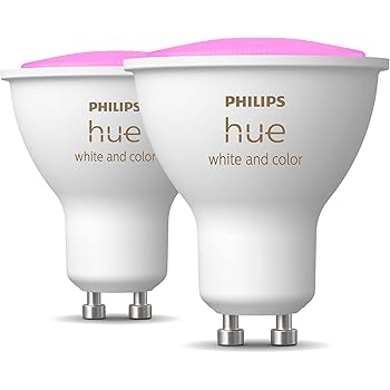 Philips Hue White & Colour Ambiance Smart Light GU10 Spot With Bluetooth (Pack of 2)