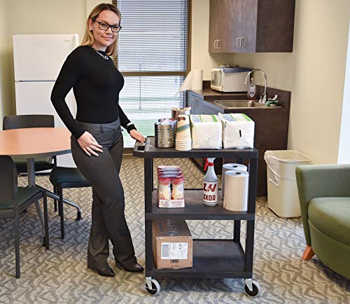 Luxor-WT34S-3-Shelves-Tuffy-Utility-Cart-Black