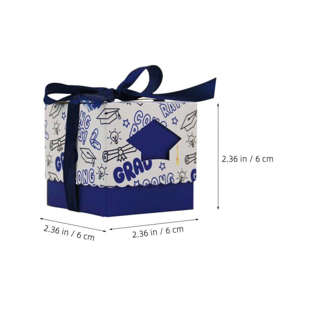PRETYZOOM 50stücke Graduation Boxen Blaues Abschluss-hut Design Süßigkeitenboxen Für Feiern Für Snacks Und Zur Abschlussfeier Für Bachelor-feiern