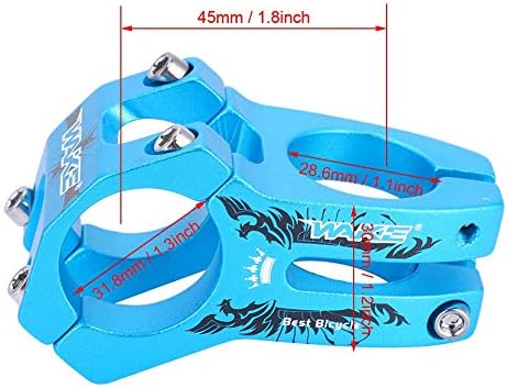 Handlebar Stem 31.8mm Aluminium Alloy Handlebar Stem for Mountain, Road Bike, Fixie Gear, Cycling(Sky Blue)