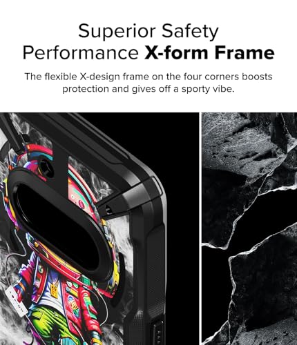 Image of Ringke Fusion-X Design Compatible with Nothing Phone (3a) Case Cover Transparent Hard Back Soft Flexible TPU Bumper - DJ Bot (Black)