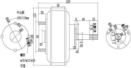 Miniatura 2 de JJ Boom Baja velocidad 500-2000W sin escobillas DC de alta potencia de un solo lado rueda Hub Motor Motor de carrito de golf