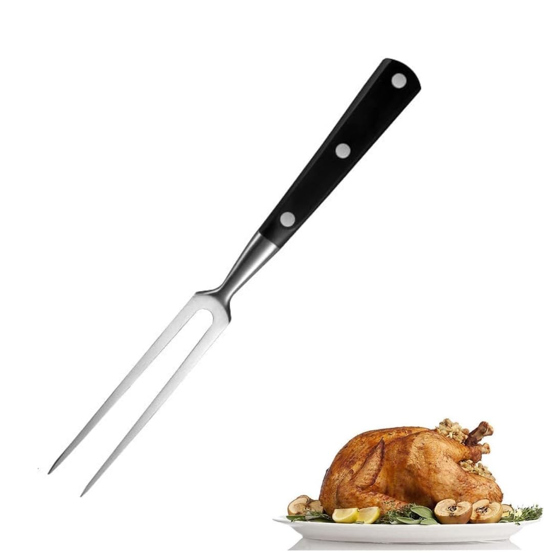 Khazna 12 Inch Stainless Steel Carving Fork, Meat Fork, Heavy Duty, Dishwasher Safe, 1 Piece