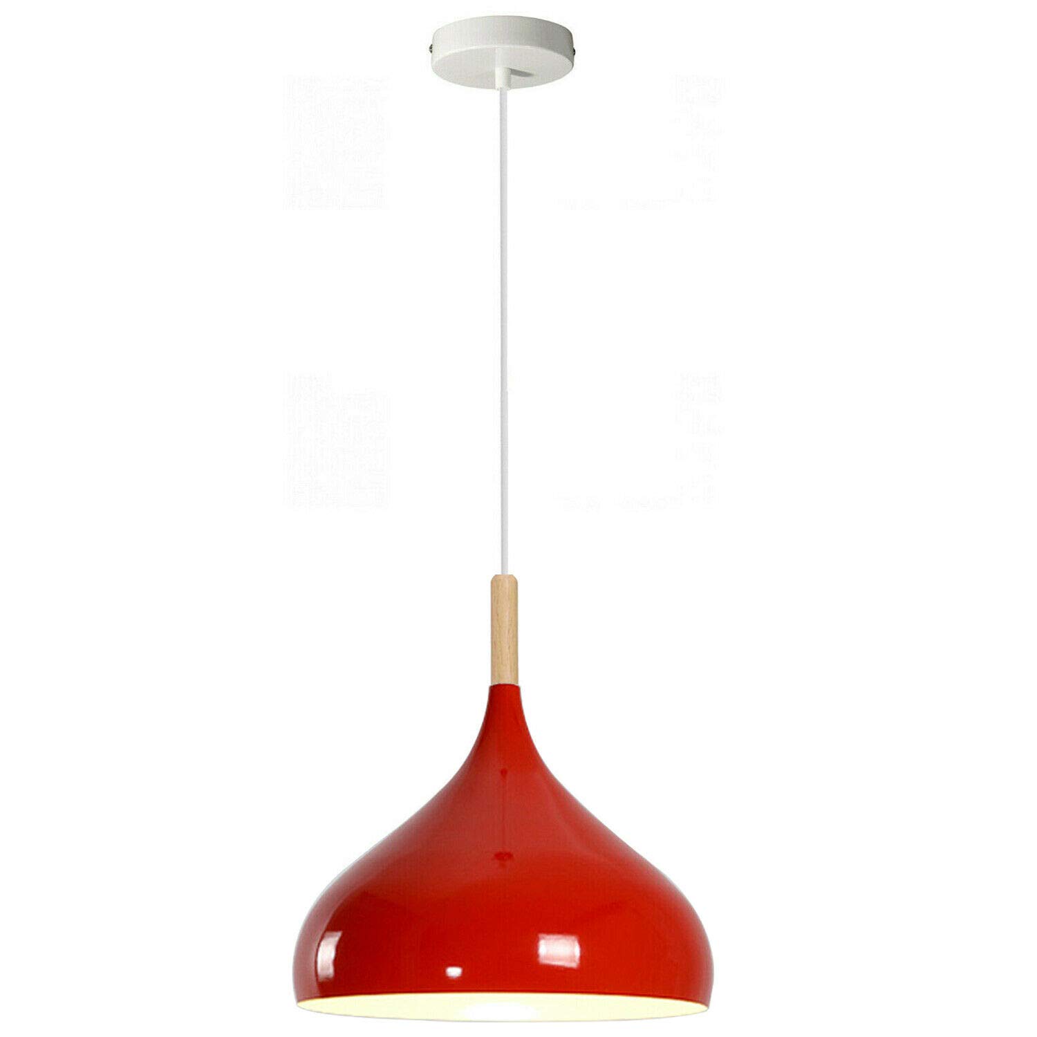 Dc Voltage Red Industrial E27 Base Hanging Pendant Light 95Cm Adjustable Cord Easy Fit Metal Hanging Ceiling Light Fixtures For Kitchen Island, Hallway Dining Room