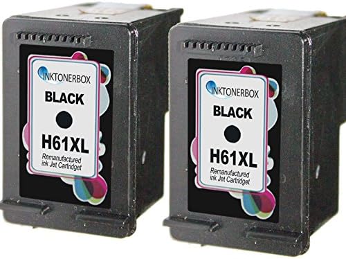 InkTonerBox Remanufactured Ink Cartridge Replacement For HP61XL CH563W (2 Black) Compatible With 3510 Envy 4500 4502 5530 2620 2622 4630 4632 Printer-Show Accurate Ink Levels