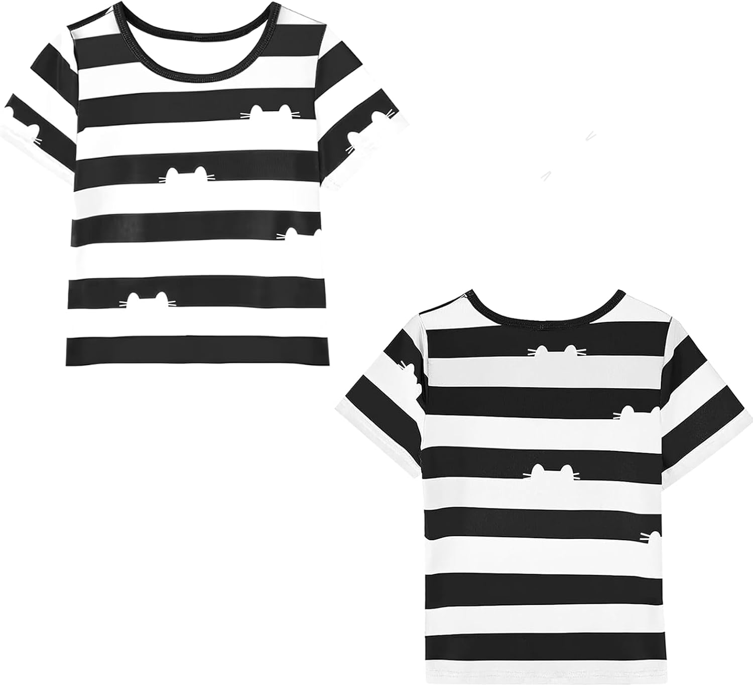 Girls Toy House Costume With Cat Headband Black and White Striped Set Halloween Christmas Outfits 3-8 Years