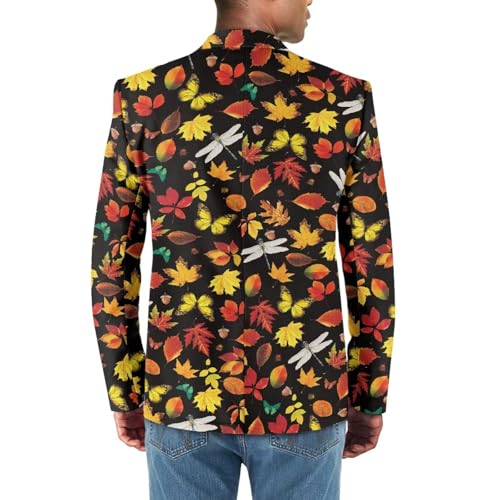 Wismoutput Blazer casual masculino com lapela entalhada e bolsos funcionais, presente masculino para