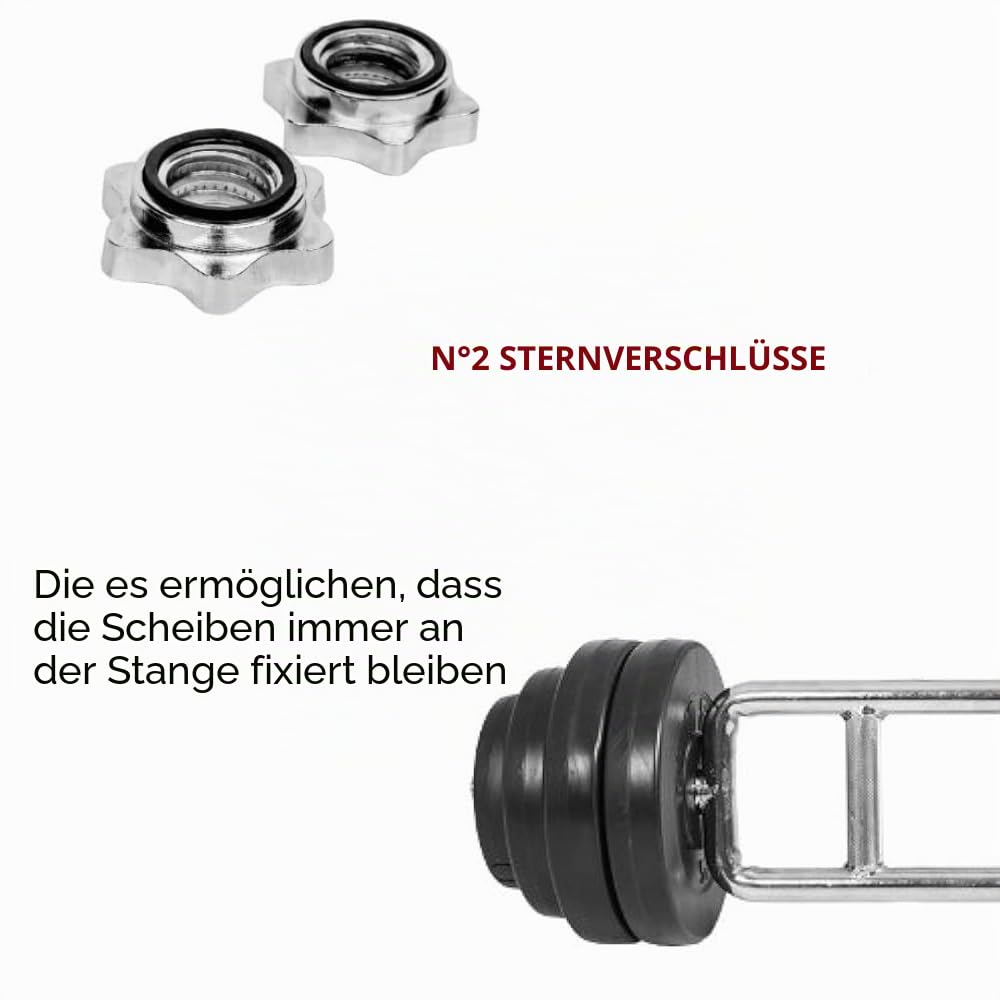 Trizepsstange 86 cm Kurzhantelstange Trizepsstange Curl Bar 25 mm Trizeps-Trainer mit Verschluss