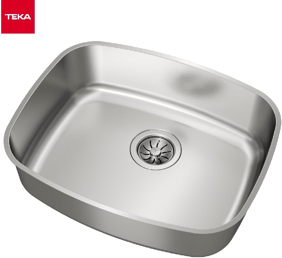 TEKA BE 50.40 Max – Undermount Sink, 1 Undermount Sink, Sink 60 cm, Depth 20 cm, Sink Stainless Steel