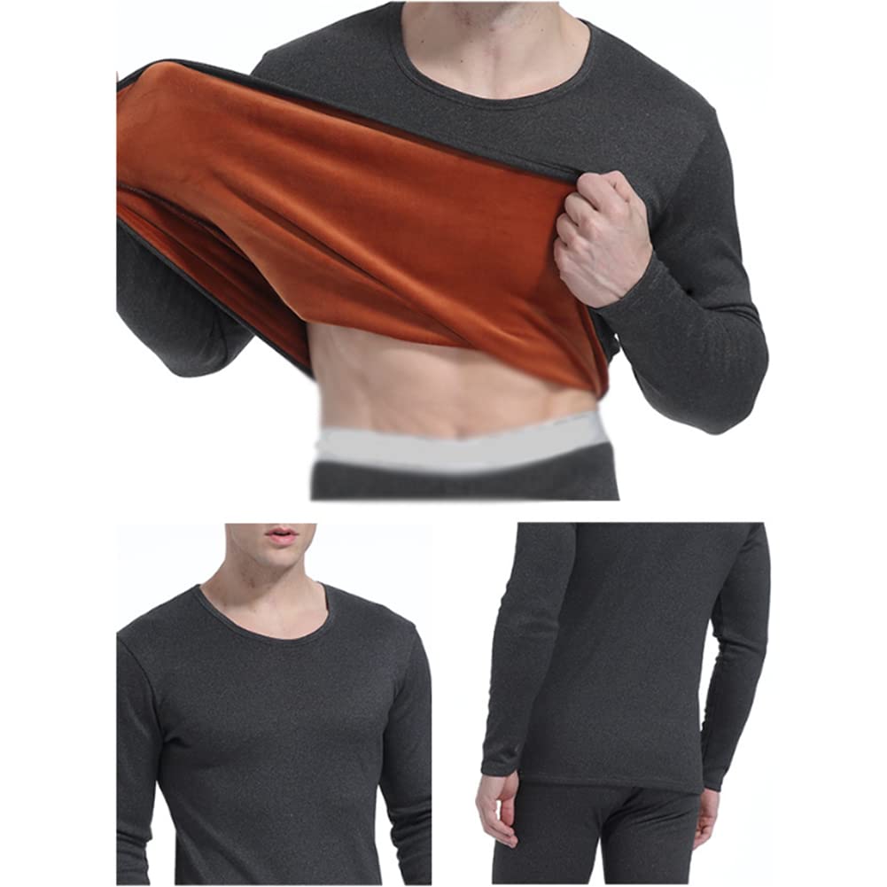 Men's Fleece Thermal Underwear Set Ultra Soft Midweight Long Johns Top & Bottoms para Clima Frío L-4XL