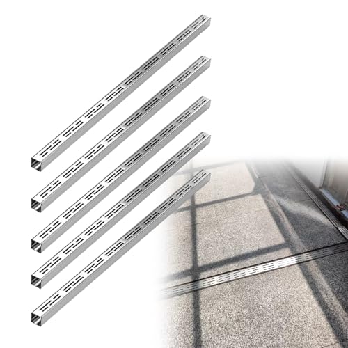 Generico Grondaia Metallica da Giardino, Canale di drenaggio per Esterni in Cemento, canali di drenaggio Stretti e Resistenti con griglia Rimovibile (5 Pezzi, 5x5 cm (2x2))