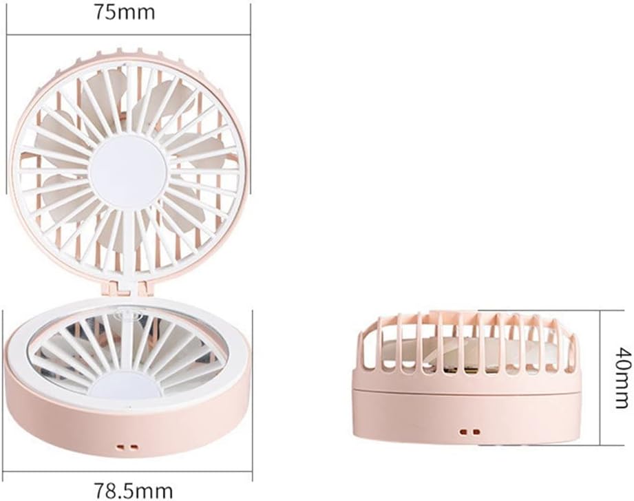 Makeup Mini Folding Fan Hanging Neck Portable Desktop Quiet Charging Pocket image 2