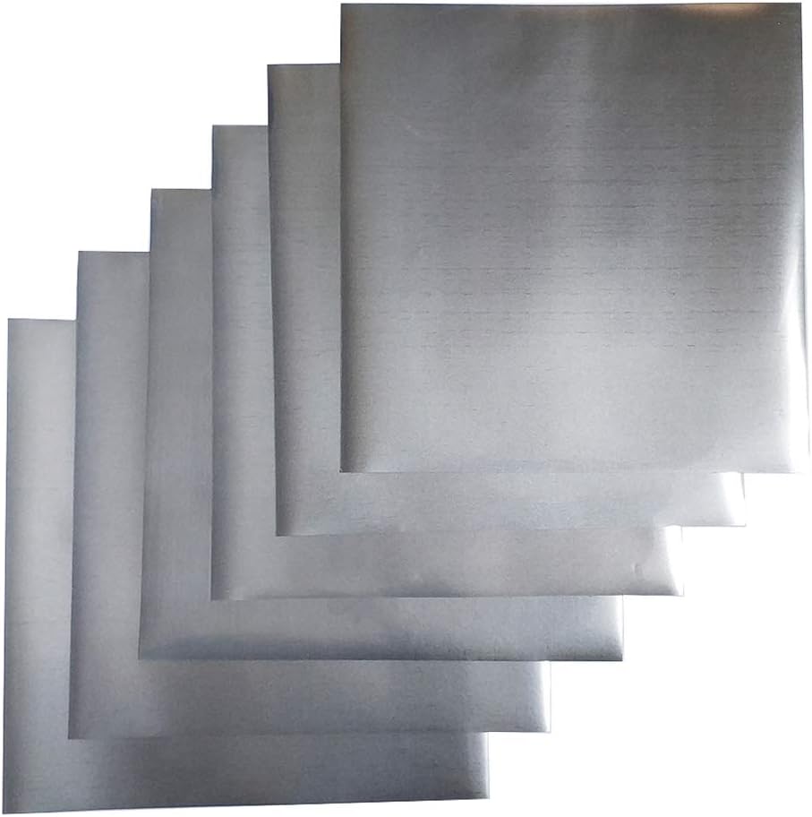 guangyintongReflective Heat Transfer Vinyl for T-Shirt 12in x 12in Silver HTV Vinyl (6 Sheets)