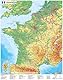 Frankreich physisch mit UNESCO-Welterbestätten und Nationalparks - Wandkarte/Poster NEUE AUFLAGE