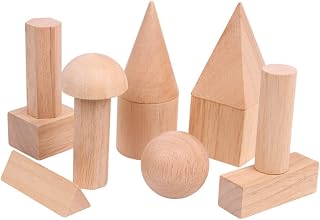 FOYTOKI 12Pcs Brinquedos De Madeira Blocos De Escultura Em Madeira Blocos De Geometria Bloco De Construção Bloco De Construção De Madeira Auxiliar De Ensino Modelo 3D Quebra-Cabeça