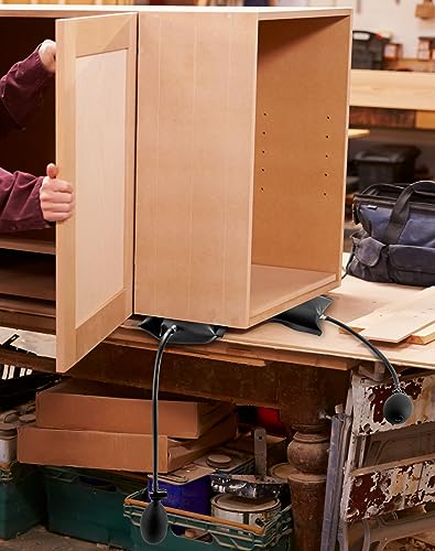 QWORK® 4 Stück Montagekissen, Hebekissen Luftkissenheber Belastung bis 200kg, Schwarz