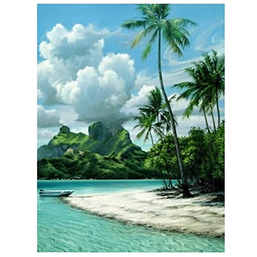 Broderie Diamond Painting Grand Format Plage Toile Anti Plis Salon