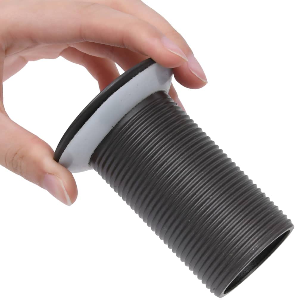 Desagüe sin rebosadero gris de zinc y latón 6,4 x 6,4 x 9,1 cm con conexión roscada de 1¼ pulgadas, desagüe desplegable para baño y cocina, fácil limpieza y manejo