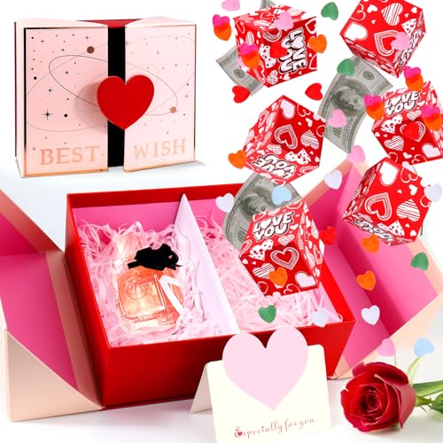 BABORUI Surprise Gift Box Explosion, Exploding Money Box for Cash, Money Surprise Box, Christmas Gift with Confetti Explosion for Women, Men, and Kids