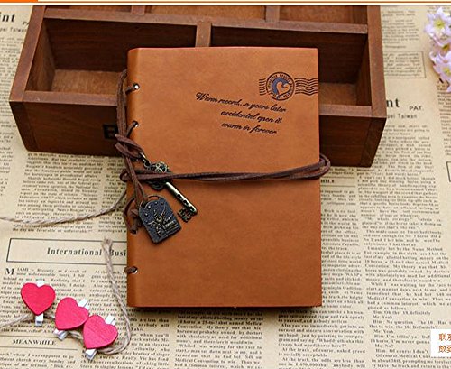 Aitao Journal Diary String Key Retro Vintage Classic Leather Bound Notebook Brown (520662367919)