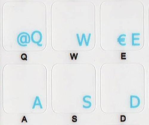 Miniatura 2 de Pegatinas de teclado latinoamericanas españolas Fondo transparente Letras azules para todos los ordenadores de escritorio de la computadora portátil