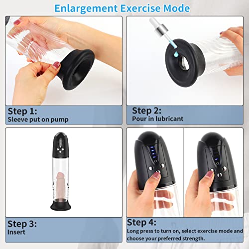 Live4Cool Electric Penis Pump Male Masturbator 4 Suction Intensities, Usb Rechargeable Electronic Automatic Vacuum Pump With Pocket Pussy Penis Rings For Stronger Bigger Erections Male Sex Toys #TOP2