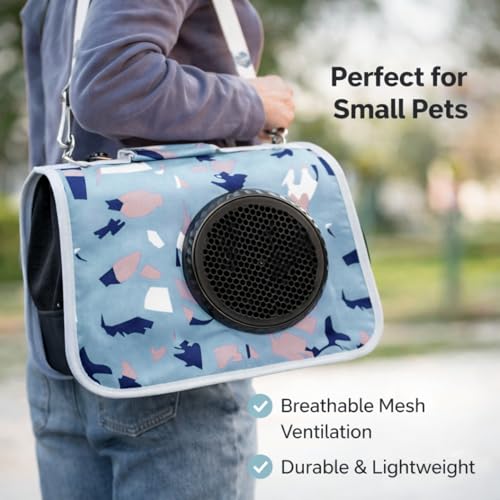 Image of Cawypety Cat Backpack Carrier, Breathable Cat Carrier Pet Backpack for Kitty Small Dog Up to 15Lbs, Transparent & Foldable Pet Carrier for Travel Hiking (Blue, Window)