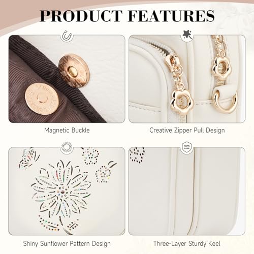 Image of Small Crossbody Bags for Women, RFID Phone Purse with Card Slots, Triple Compartments Lightweight Shoulder Bag