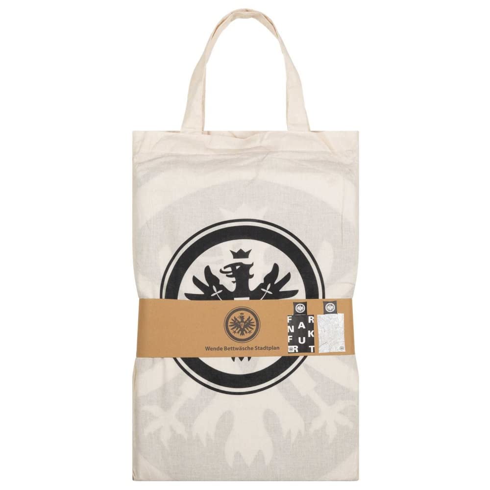 Eintracht Frankfurt Bettwäsche 135 x 200 cm schwarz weiß Baumwolle