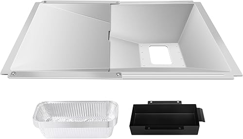 Uniflasy Bandeja de Grasa con Bandeja Colectora y Forro de Papel Aluminio Universal Compatible con Nexgrill, Dynaglo, Cuisinart, Charbroil, Kenmore,